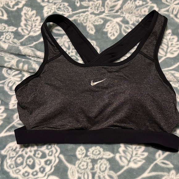 Nike Other - Nike Women's Metallic Silver and Black Sports Bra